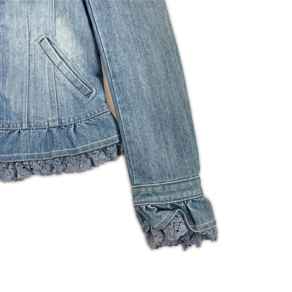 LEST ROSE Frill Denim Jacket blue Women 2
