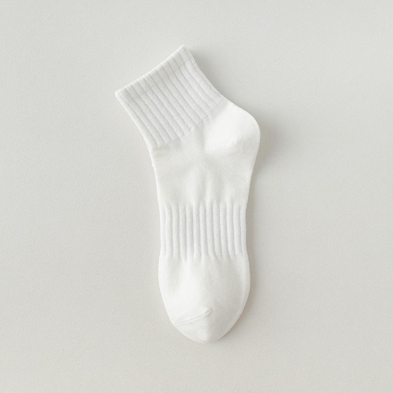 White Socks, Men's Short Socks, Summer Cotton Socks, Mid-calf Socks, Summer Thin All-cotton Men's Socks, Sweat-absorbing Sports, Summer