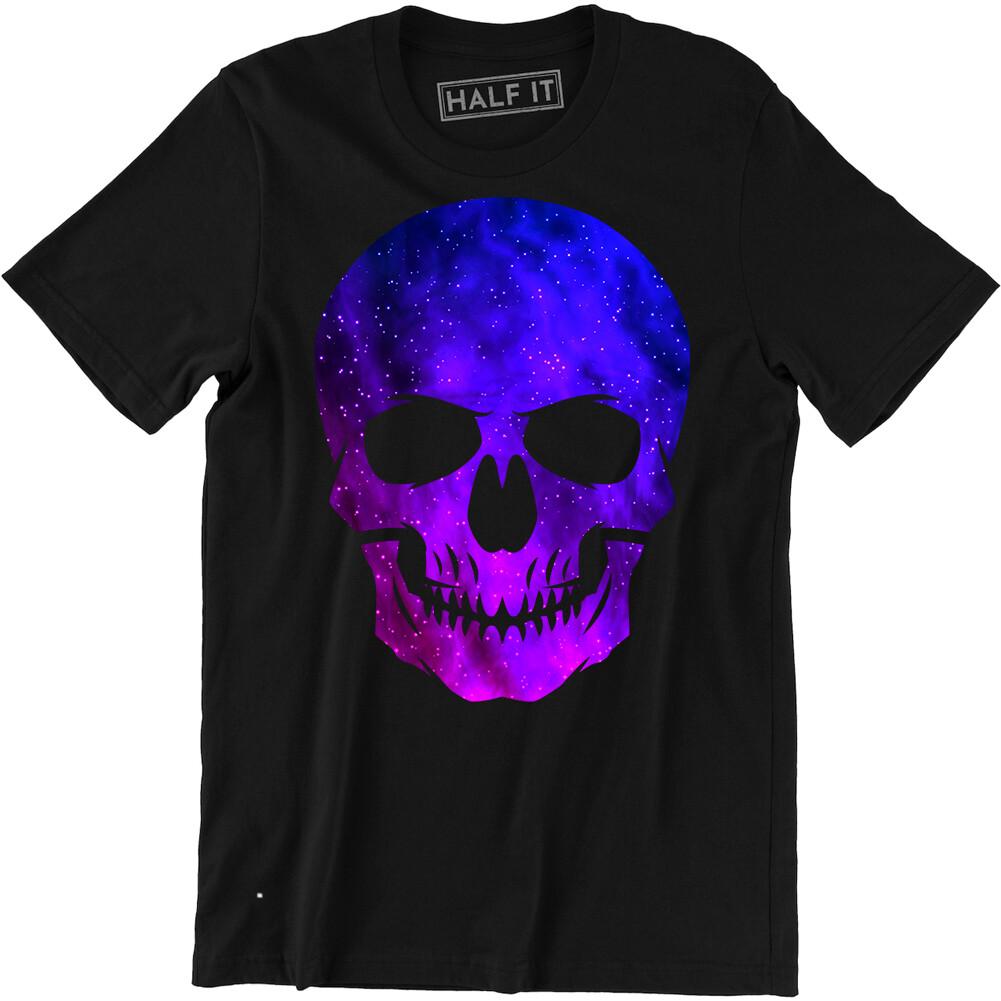 Skull Face Head Shirt Purple Colored Skull Horror Costume Tee Men s T-shirt S