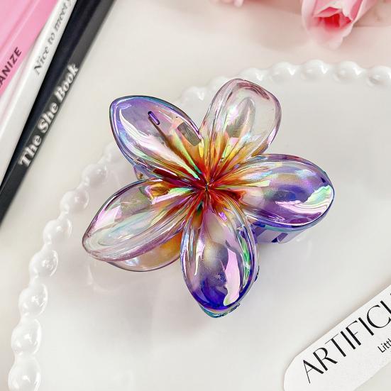 Women Hair Claw Candy Color Flower Shape Hair Clip Elegant Anti-slip Hair Fixing Back Head Hairpin Hair Accessories