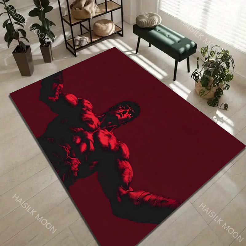 1PC Red Background Man Comic Carpet for Living Room Bedroom Sofa Home Decor Rus Non-slip Floor Mat Luxury Gift Multiple Sizes