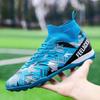 2024 Men's Fly-Knit High-Top Soccer Shoes with Breathable Sock Liner for Professional Turf Training