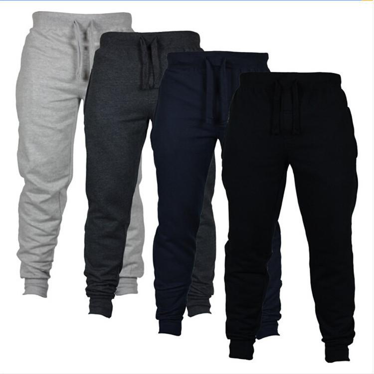 Men's Casual Jogging Athletic Training Pants Autumn Comfortable Solid Colour Skinny Drawstring Elastic Waist Sweatpants
