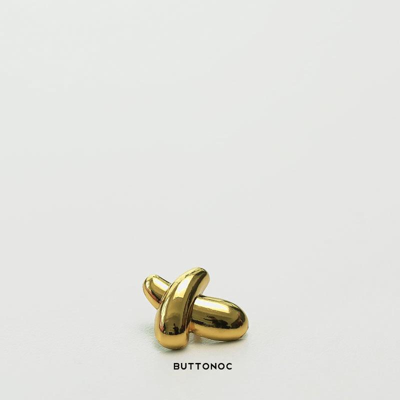 Xiaoxiang Simple Wind X-Shaped Metal Button Suit Wool Clothes Decorative Button Double-Sided Nylon Fur Coat Button