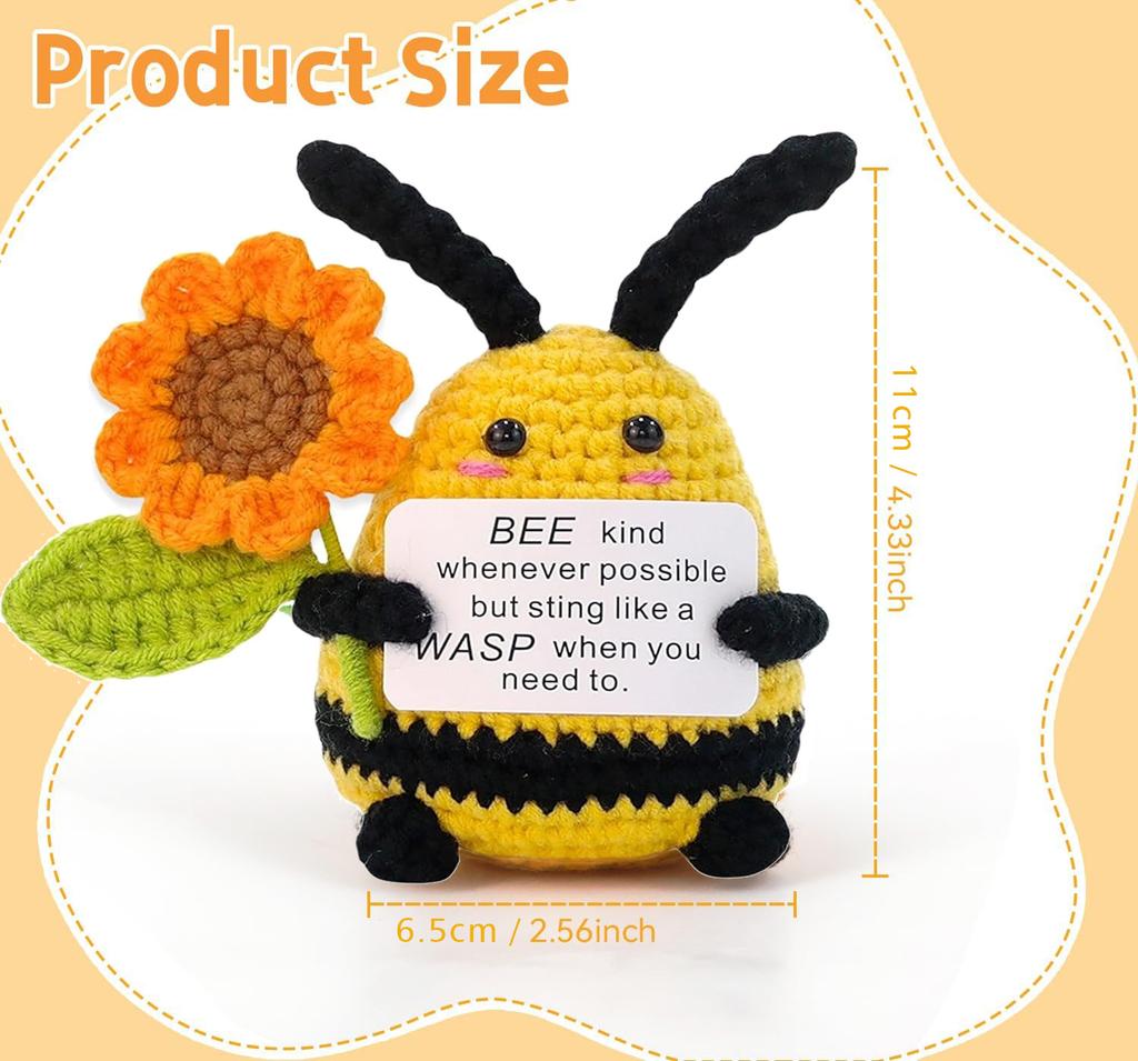 Positive Energy Potato Pocket Hug Handmade AnimalCrochet Mini Doll Funny Wool Gift for Friends or Lover Emotional Support Plant