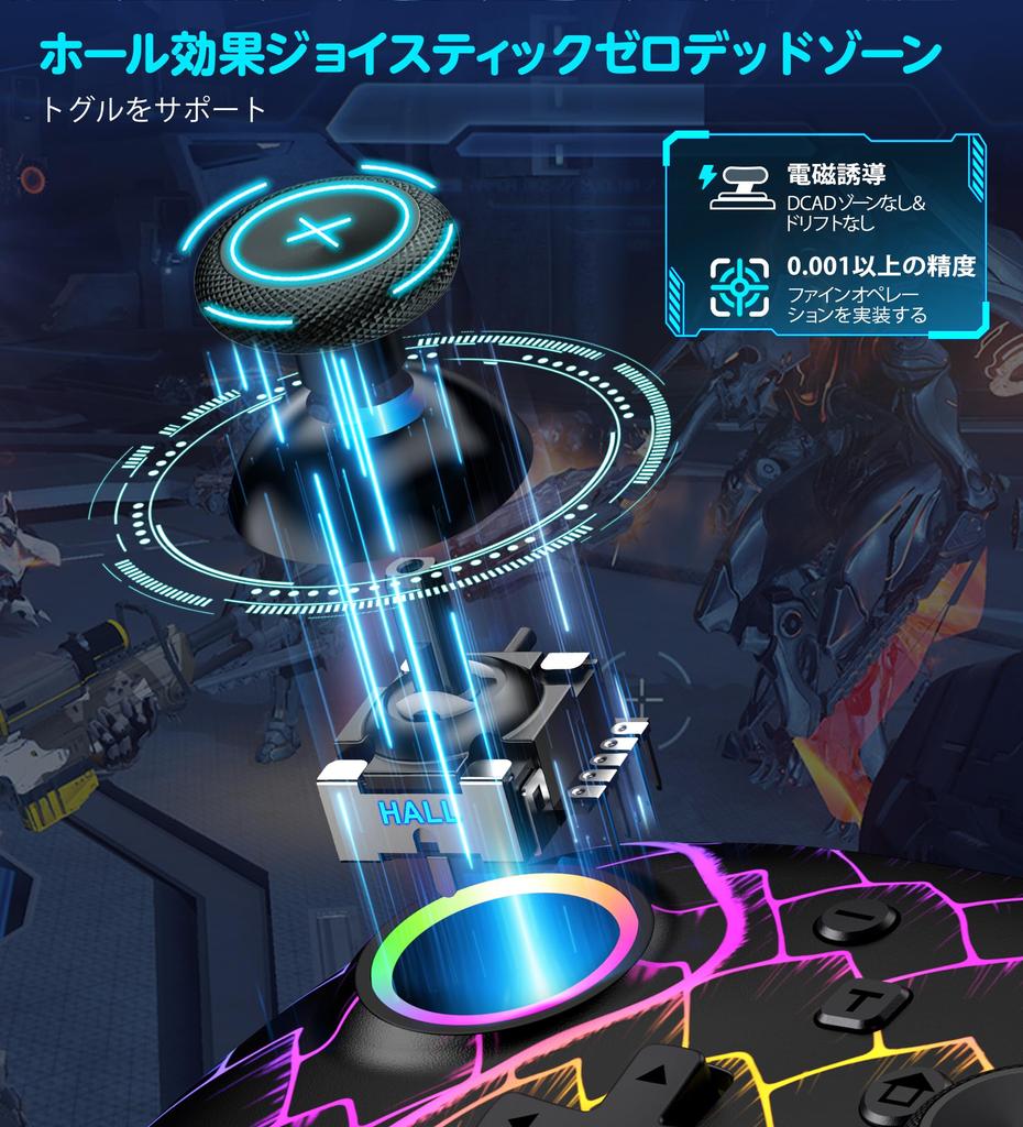 Switch Ovladač s Gyroskopem Makro Zadní RGB Světlo Pro 1000mAh Vysoký Bluetooth Kompatibilní s a Japonský Návod k Použití v Balení Senzor, 3-úrovňový