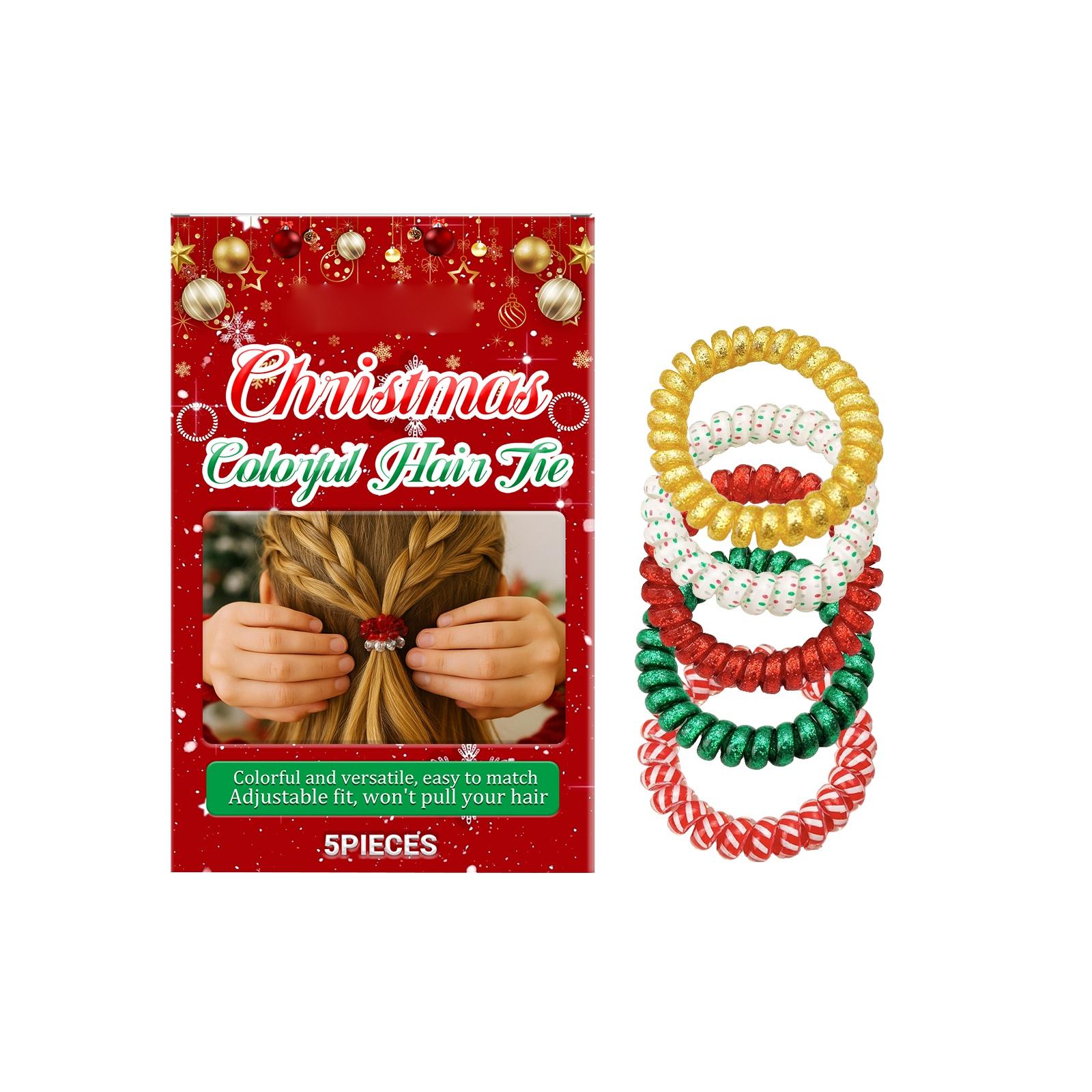 

Christmas Colorful Ring Hair Band, Ultra-fine Hair Styling Silicone Hair Band For Children. One Size червоний