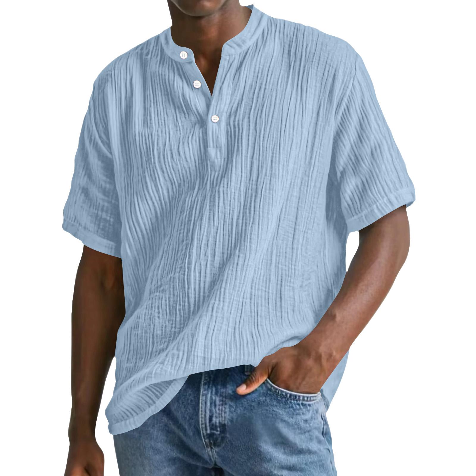 Мужская повседневная короткая футболка на молнии L