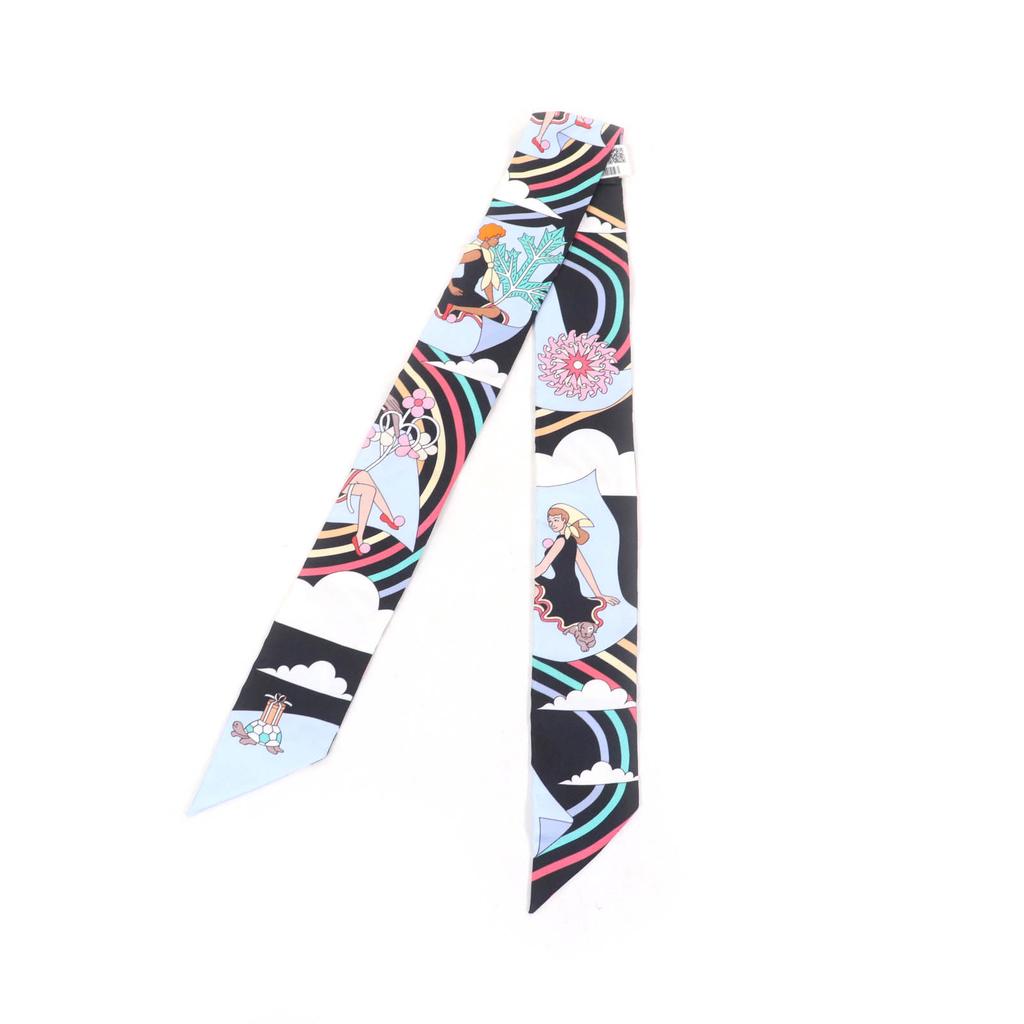 Pristine HERMES scarf CARRES VOLANTS Flying Carre Twilly silk Women Used