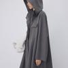 LESS 2023 Winter Lambswool Cashmere A-line Hooded Mid-length Coat