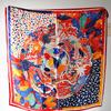 Lenço de seda natural de luxo pintura colorida para mulheres 100% seda real bandana lisa hijab lenços quadrados echarpe xale presente