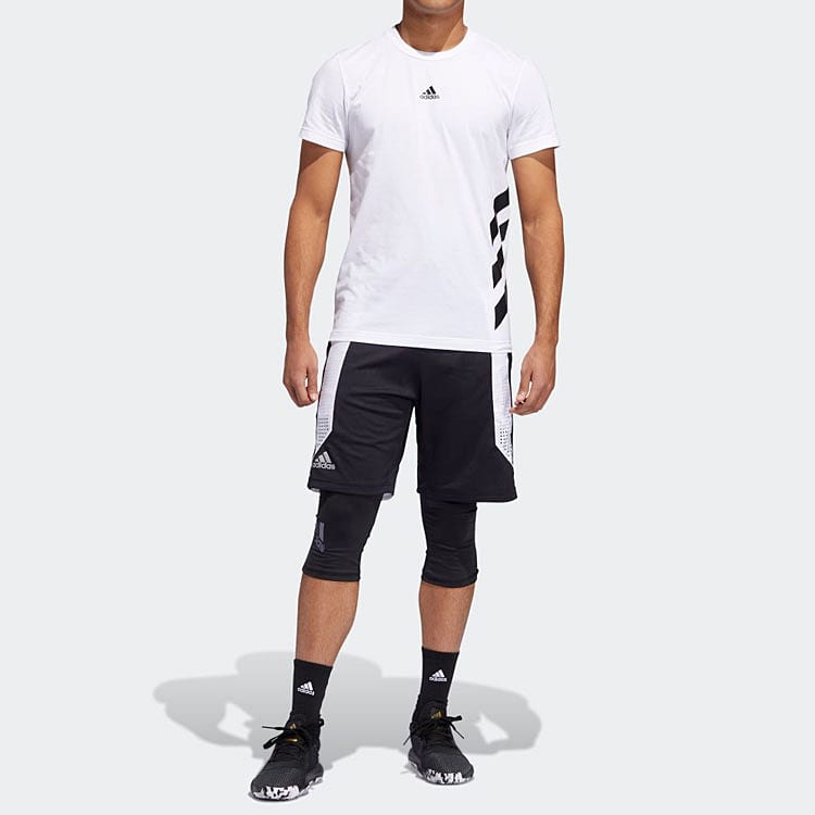 adidas Basketball Shorts Men's Black Moderate Straight Fit Pants DZ5819