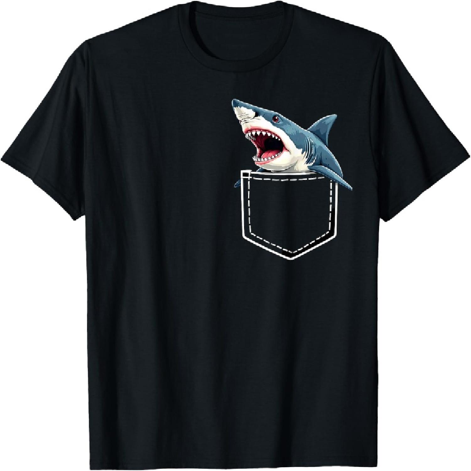Cute Great White Shark In The Pocket T-Shirt XXXXXL разноцветный