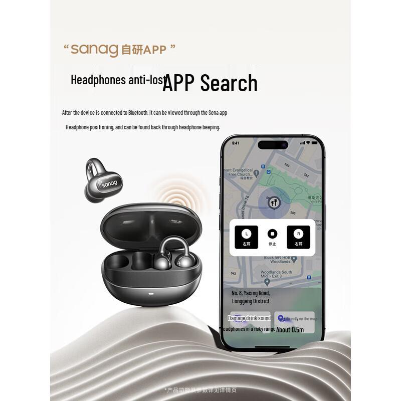 SANAG S8S AI Bone Conduction Ear Clip Wireless Bluetooth Earbuds