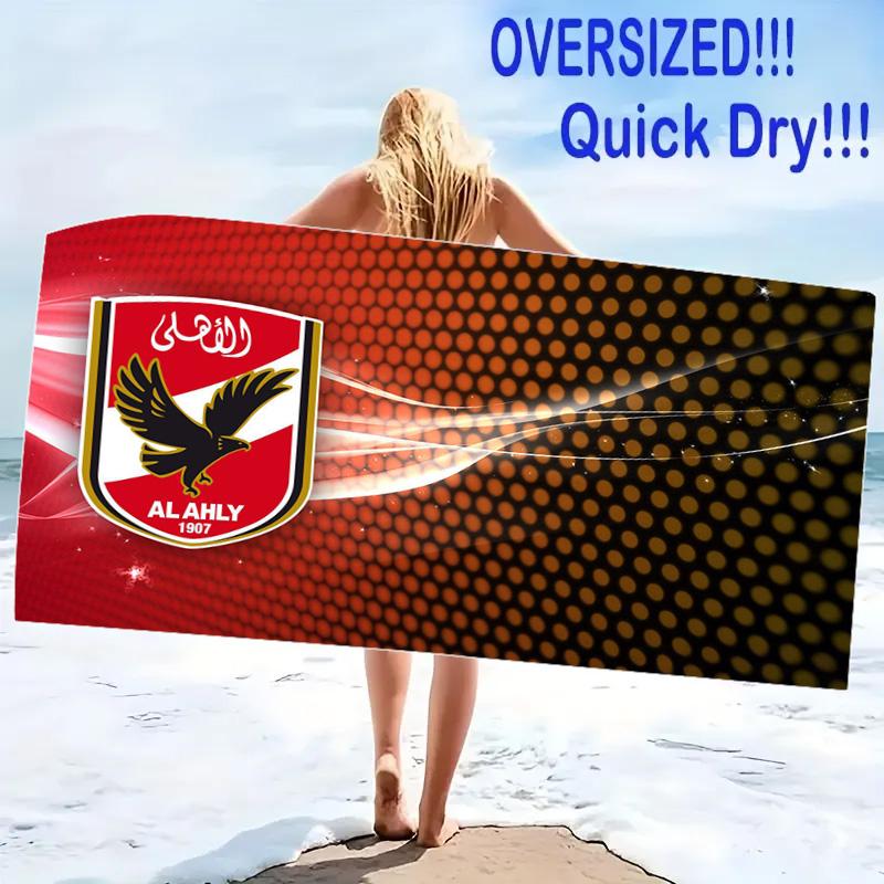 Al Ahly Sporting Print Beach Towel, Large Soft Quick Dry Towel for Beach Camping Swimming