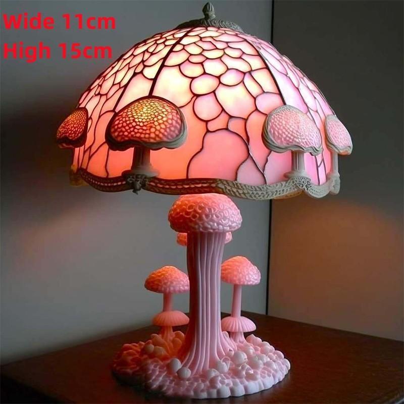 1pc Colorful Mushroom Lamp, Creative Plant Table Lamp, Resin Crafts, Decorative Lamps