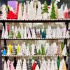 Ceramic Christmas Luminous Lamp Tree Tower Ornament Desktop Star with Lamp Wishing Tree Gift