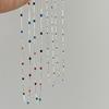 925 Sterling Silver Summer Rainbow Beads Chain Choker Necklace for Women's Fashion Stacked For Korea Simple Collar Fine Jewelry