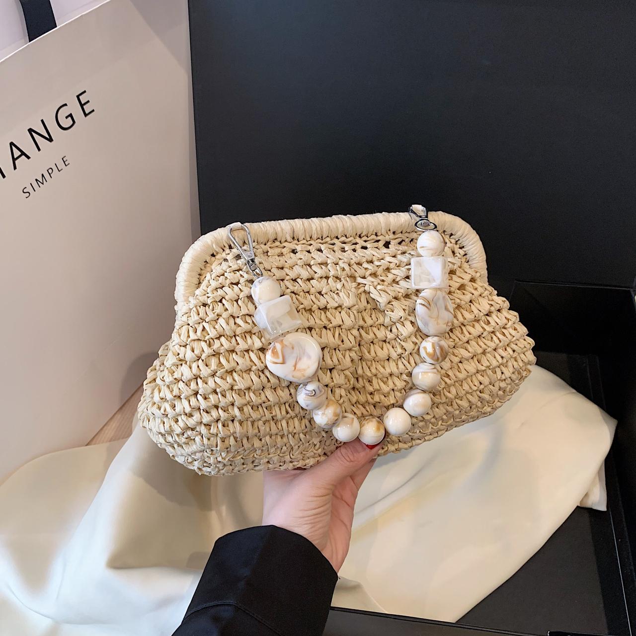 

Маленькие соломенные сумки для женщин, лето 2024, сумки через плечо, женские дорожные кошельки и сумки, женская сумка на плечо бежевый