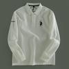 Foreign Trade Export Overplus Order Men's Long sleeve Polo Shirt Men's Lapel Embroidery Light Business Fashion Top Fashion Brand Bottoming Shirt