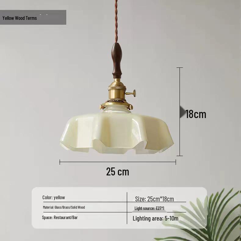 Wabi-Sabi French Retro Cream Glass Chandelier for Aisle, Entrance, Bedside, Bar, Island, Dining Room