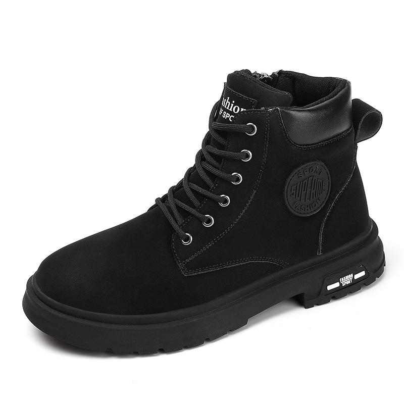 

Martin boots British casual shoes new autumn and winter high-top trendy side zipper tooling men s shoes large size trendy shoes 39