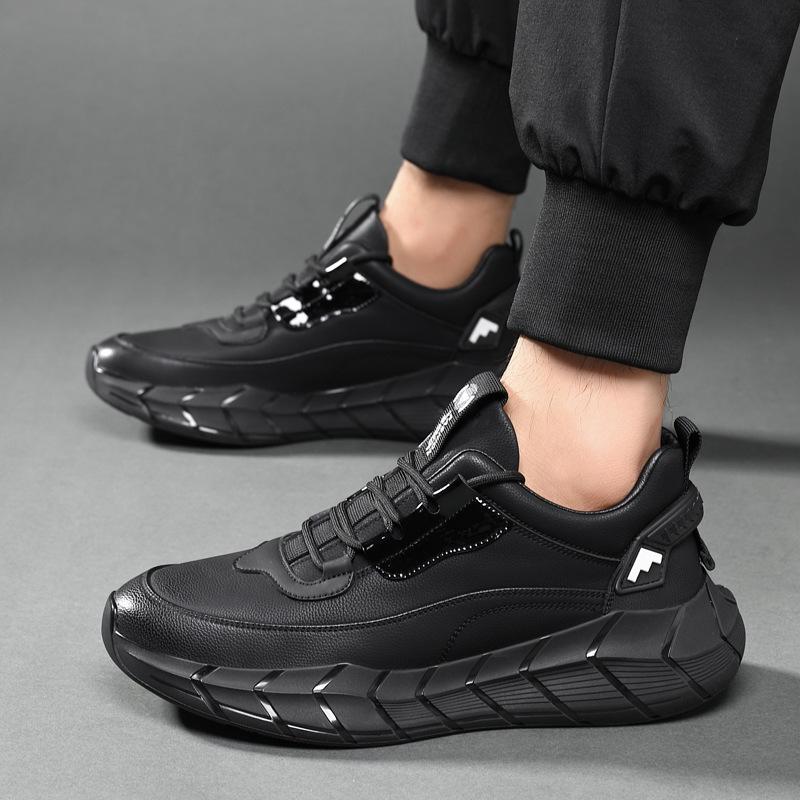 2024 Spring New Sports Shoes Men's Casual Trend Men's High-end Dad Shoes Leather Surface Breathable Running Men's Shoes