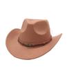 Western Cowboy Woll-Cowboy-Zylinderhut für Herren und Damen mit gekrempter Krempe, Ritterhut, Jazzhut, Filzhut
