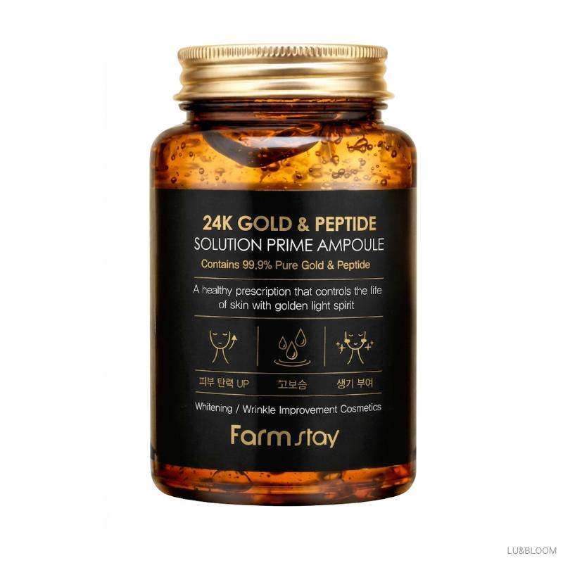 Farmstay 24K Gold & Peptide Solution Prime Ampoule 250ml (+Free gift)