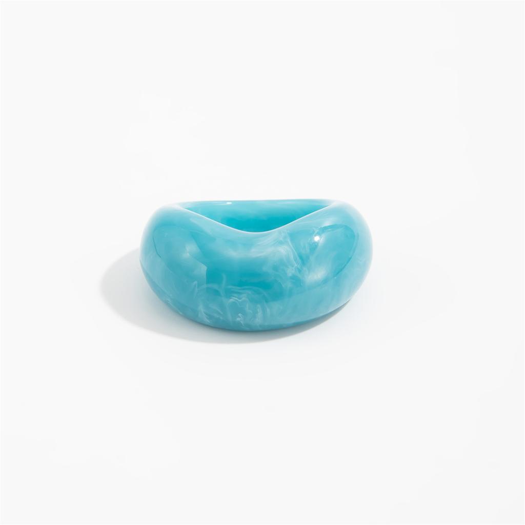 Trendy Geometric Resin Ring Marbled Color Stackable Joint Ring Unisex Accessory Fashion Statement Finger Accessories