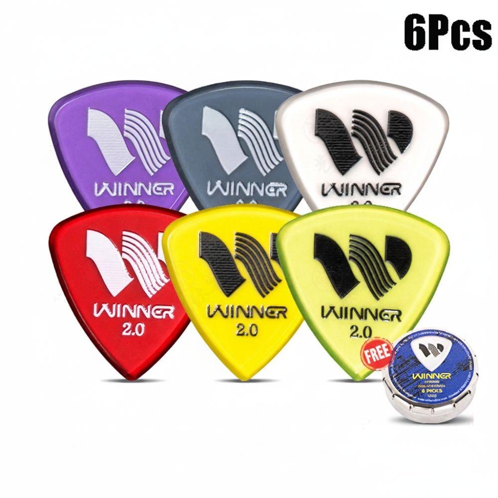 Professional 6 Pcs Winner Guitar Picks Large Triangular Anti-Slip Electric Guitar Picks 2.0MM Thick Guitar Parts Guitar Playing
