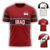 Maglia da Calcio Iraq 2026 Uomo Maglietta da Calcio Rossa Stampa 3D Maglietta da Tifoso Squadra Nazionale Traspirante Asciugatura Rapida Top Sportivo a Maniche Corte
