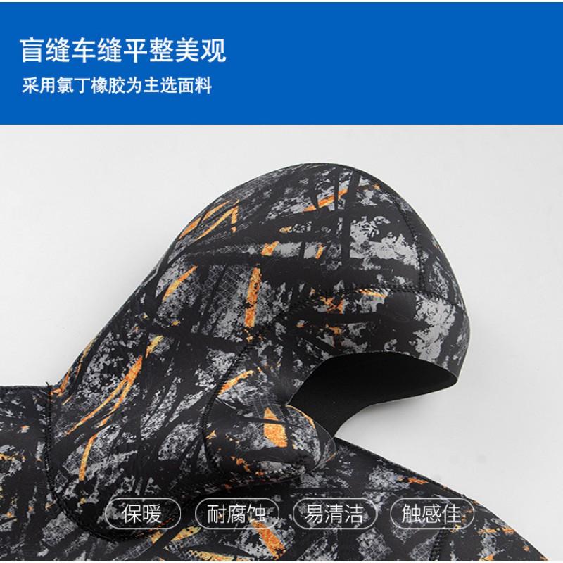 5mm Neoprene Wetsuit Set Hooded Two-Piece Freediving Snorkeling Surfing Spearfishing Warmth Protection