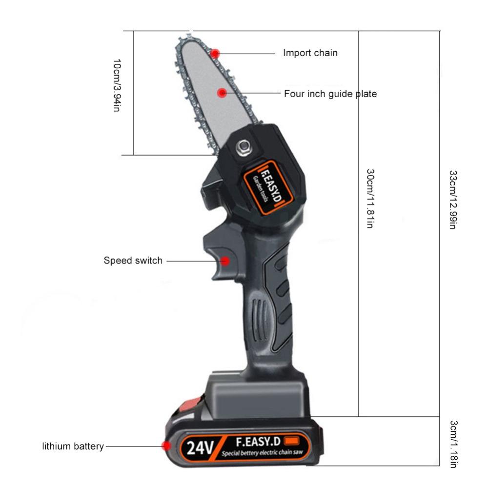 Mini baterie electrică pentru ferăstrău cu lanț 24V