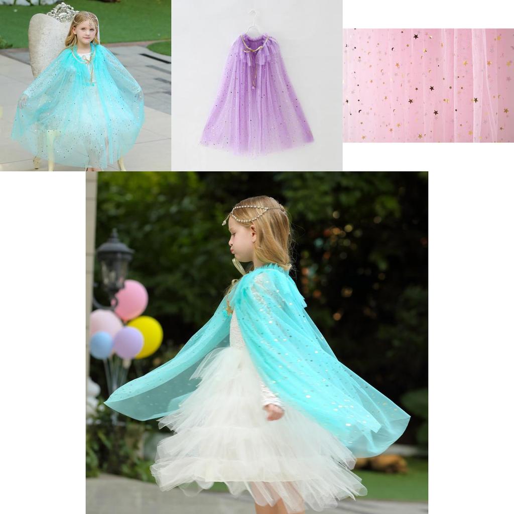 Magical Frozen Elsa Costume Cape In Soft Polyester For Princess Dress Up Fun