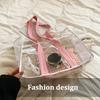 Pvc Transparent Handbag Tote Bag Women Summer Beach Clear Tote Bag Travel Storage Bags Portable Waterproof Carry Bag