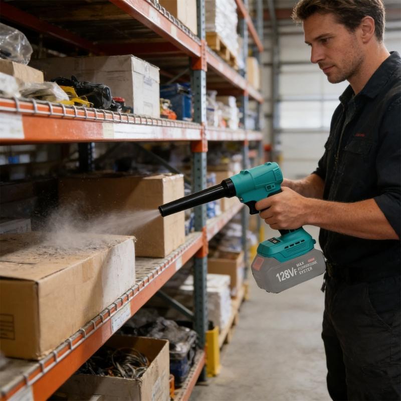 Rechargeable Cordless Leaves Blower Plastic Body Low Noise Handheld Blower for Small Spaces Debris Removal In Gardens