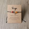 12 Zodiac Signs Woven Paper Card Bracelet for Women Men, Minimalist Natural Stone Handmade Braided Bracelet Jewelry