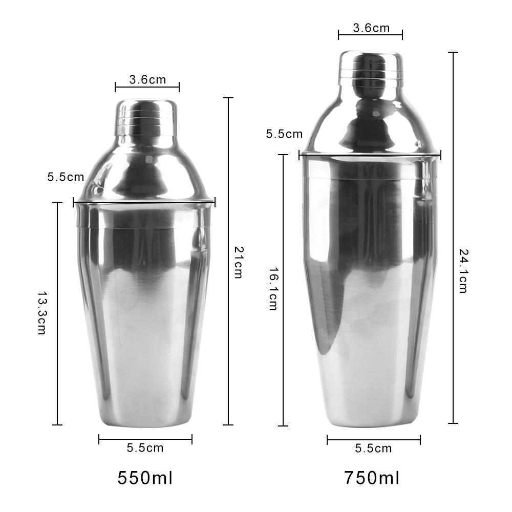 250/350/550/750ml Boston Martini Koktejl Víno Mixér 1KS Párty Barové Nářadí Profesionální Nerezový Koktejlový Šejkr Barové Sklo