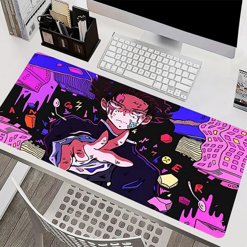 Gaming Mouse Pad Mob Psycho 100 Colorful Anime Desk Mat Lock Edge Computer Accessories Cool Keyboard Pad Gamer Nonslip Mousepad