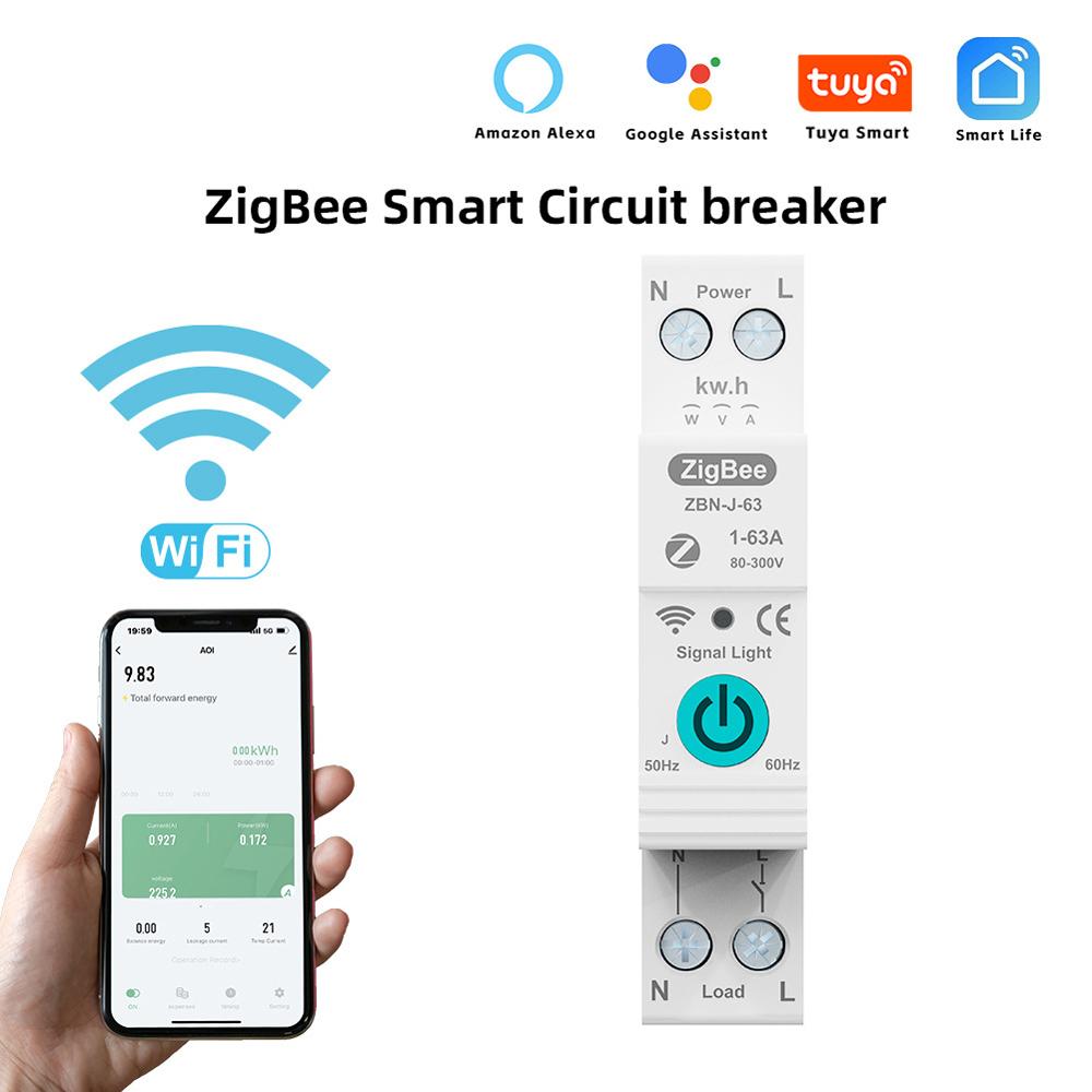 TUYA ZigBee Intelligent Circuit Breaker Remote Control Voice Control Switch Home Wireless Mobilephone APP Connect