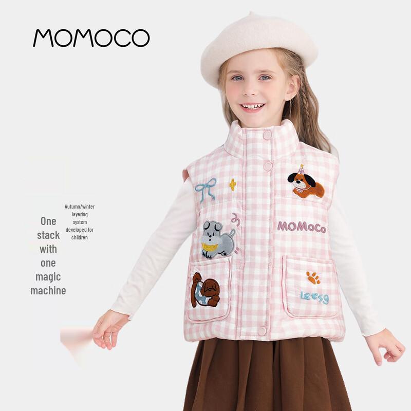 MOMOCO Girls Plaid Cotton Vest 110