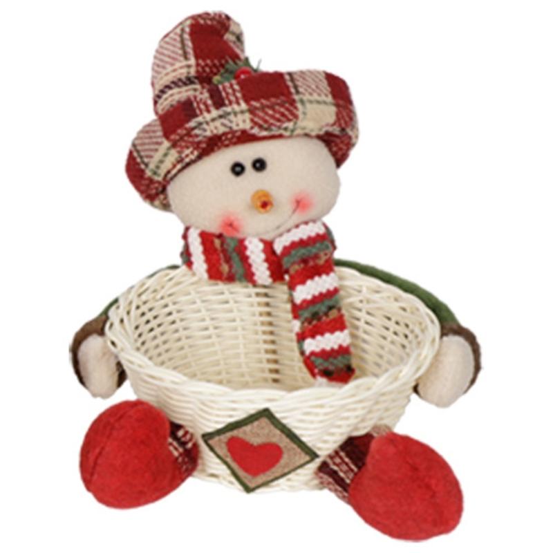 Efficient Cloth Candy Storage Basket With Santa Design Holiday Decors For Christmas Tree Accessories Organization