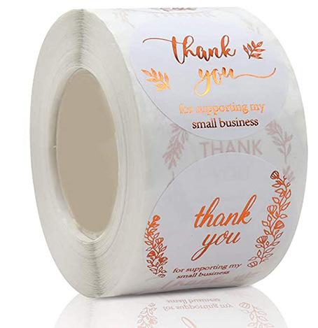 500Pcs/roll THANK YOU Stickers Four Color Business Card Set Customer Business Sealing Sticker Labels Birthday Wedding Gifts Card