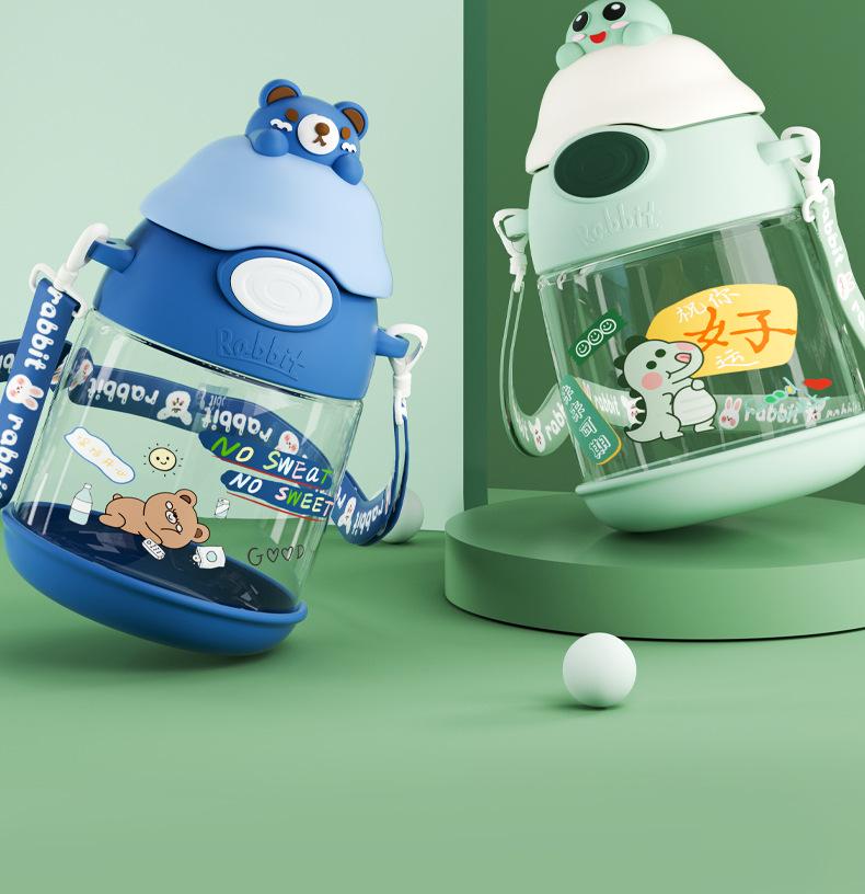 

Drinking Bottle Kids Water Bottle For School Plastic Cartoon Doll Portable Outdoor Large Capacity Carrying Water Bottle