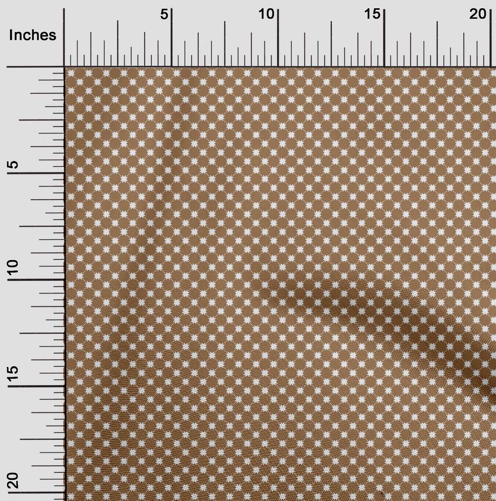 oneOone Cotton Flex Brown2 Fabric Asian Block Floral Dress Material Fabric Print Fabric By The Yard 40 Inch