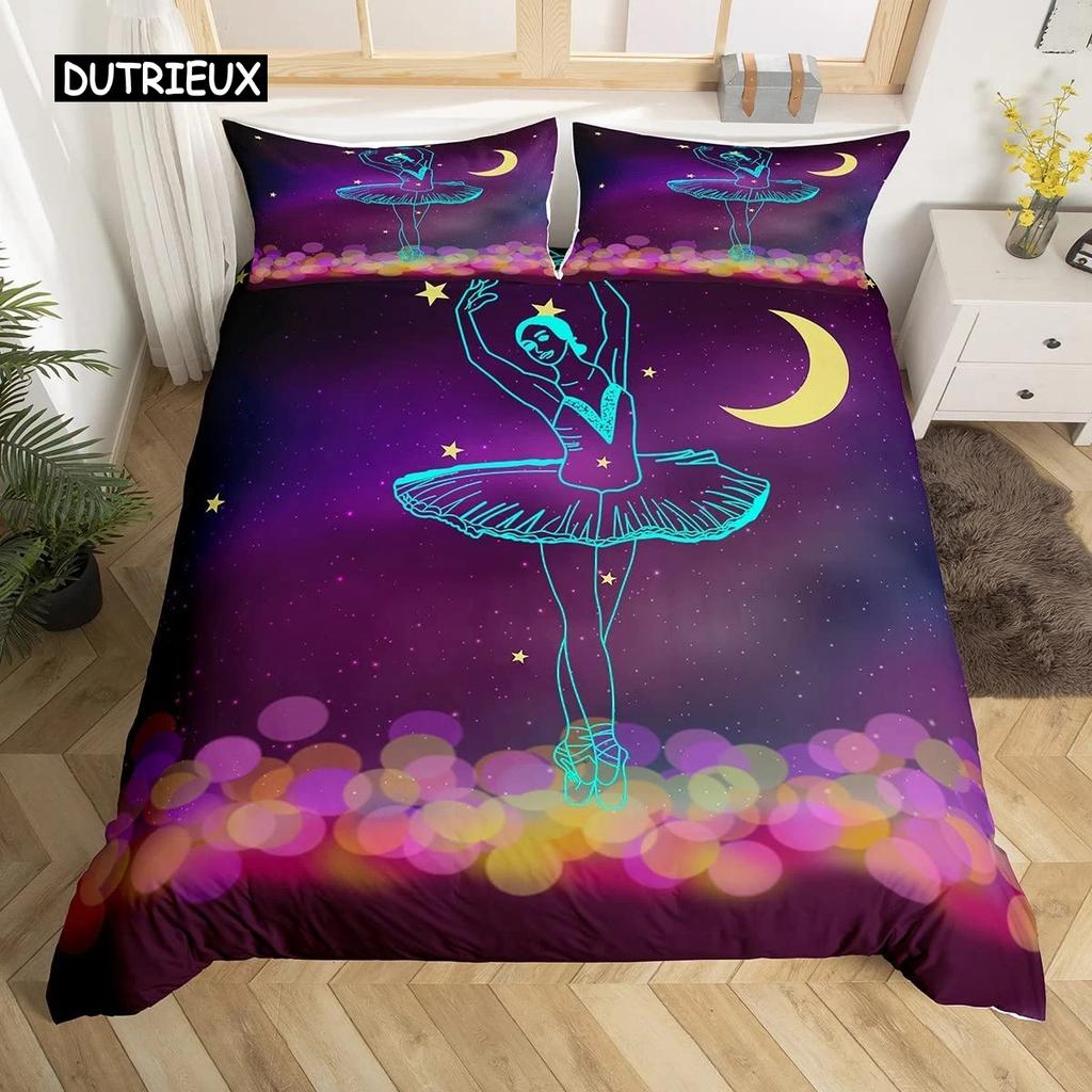 Ballett Bettwäsche Set Liebe Gymnastik Bettwäsche Set Polyester Tänzer Musikalische Decke Abdeckung