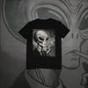 Smoking Alien Grayscale T Shirt But Is It Art Retro Vintage Black And White Unisex In