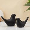 Kreative Schwarze Vögel Matte Figuren Heimdekorationen Accessoires (2er-Pack, Schwarz), Keramik