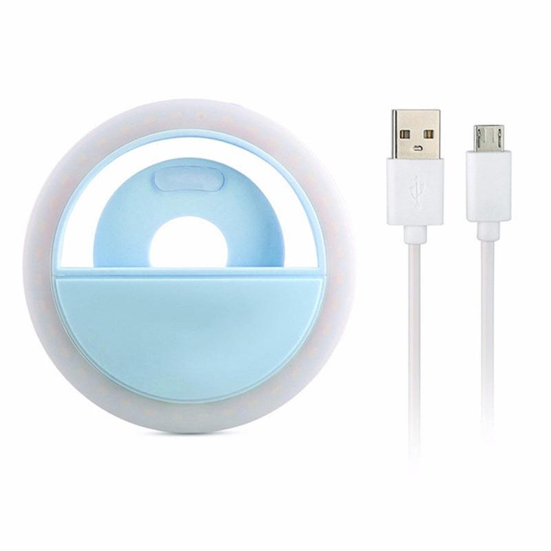 LED Light Ring with USB Phone Charger Selfie Light Compatible with iPhone Samsung Xiaomi Poco